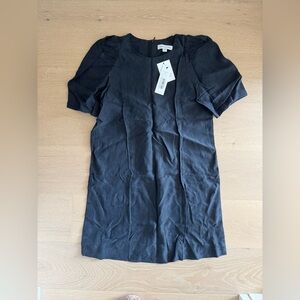 NWT Amour Vert Charcoal Puff Sleeve Dress in Black - Small